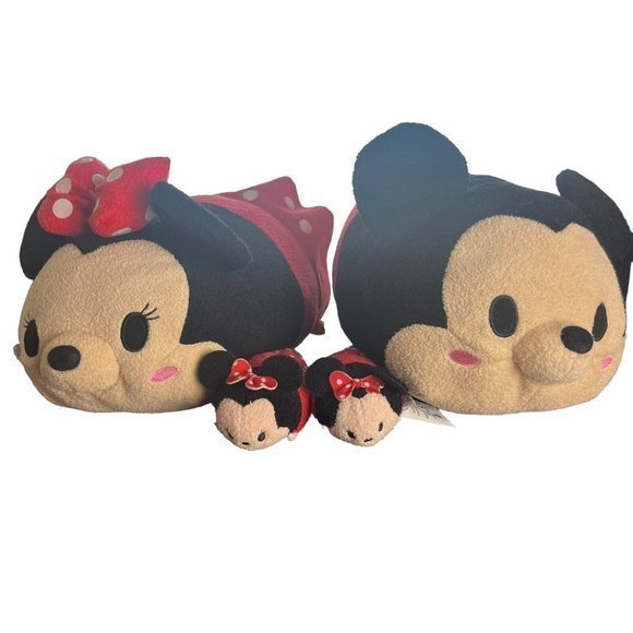Tsum Tsum Disney Lot Mickey Minnie Mouse Set of 4 Plush Toy 2 Small 2 Large Cute - Picture 9 of 10